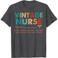 thumbnail image 4 of Vintage Nurse Graphic T-Shirt with Colorful Text and Caduceus Design, Black, 4 of 6