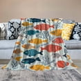 thumbnail image 2 of Orinice Cartoon Fish Blanket | Soft Warm Fuzzy Lightweight Throw Blanket Perfect for Couch, Bed, Decor, Travel &amp; Outdoor Use, Cozy Blankets for Adults Women Girls  60x80in, 2 of 6