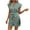 Green, variant on Summer Jumpsuits For Women Short Sleeve Button Down Pockets Belted Elastic Waist Solid Color Striped Printed Jumpsuits Rompers