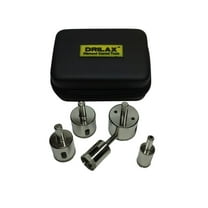 DRILAX Diamond Drill Bit Holesaw Set of 5 CASE 3/4, 1, 1-1/4, 1-1/2, 1-3/4 inch