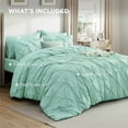 thumbnail image 4 of Queen Comforter Set Mint Green - Bed in a Bag Queen Size Bedding 7 Pieces, GentleSoft™ Pintuck Bed Set Gift for Family, Pinch Pleat All Season Comforter with Sheets, Pillowcases & Shams, 4 of 4
