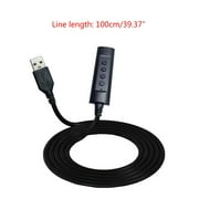3.5mm to USB External Sound Card with Volumes Control/Mics/Speaker On OffButton Automatically Detect Sound Card