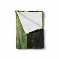thumbnail image 2 of Nature Soft Flannel Fleece Blanket, Deep down in Forest with Sunbeams Reflections on Moss Tree Bodies Scenery, Cozy Plush for Indoor and Outdoor Use, 70" x 90", Olive and Army Green, by Ambesonne, 2 of 6