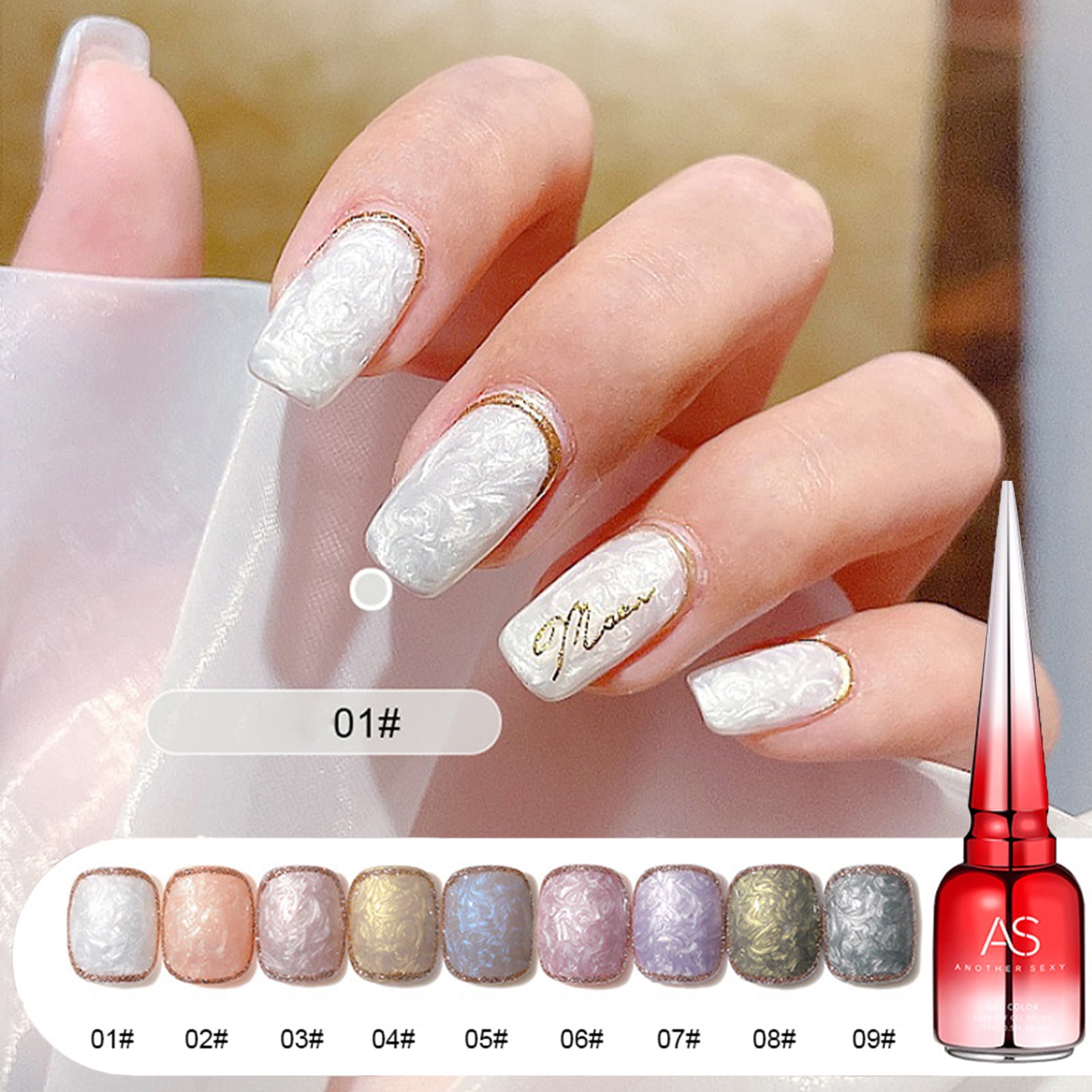 Buy BORN PRETTY Pearl Nail Polish Set Shell White Color Polish Pearlescent  Glitter Pink Blue Shimmer Nail Varnish Swirl Thread Effect DIY Manicure Art  6 Colours Online at desertcartINDIA