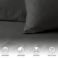 thumbnail image 4 of Dorm Twin XL Sheets 4 Pcs, 100% Brushed Microfiber Twin Extra Long Sheets to fit Upto 15" Deep Mattress - Dark Grey Solid, 4 of 5