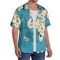 thumbnail image 2 of Sikiie World Map With Animal Men's Cuban Shirt, Hawaiian Shirts, Business Casual Button Down Shirts, Short Sleeve Shirt-Small, 2 of 5