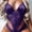 Purple, variant on HUPOM Panties for Women Sexy Mid Waist Belt Jumpsuit Sleep Bodysuit on Clearance Black Size M