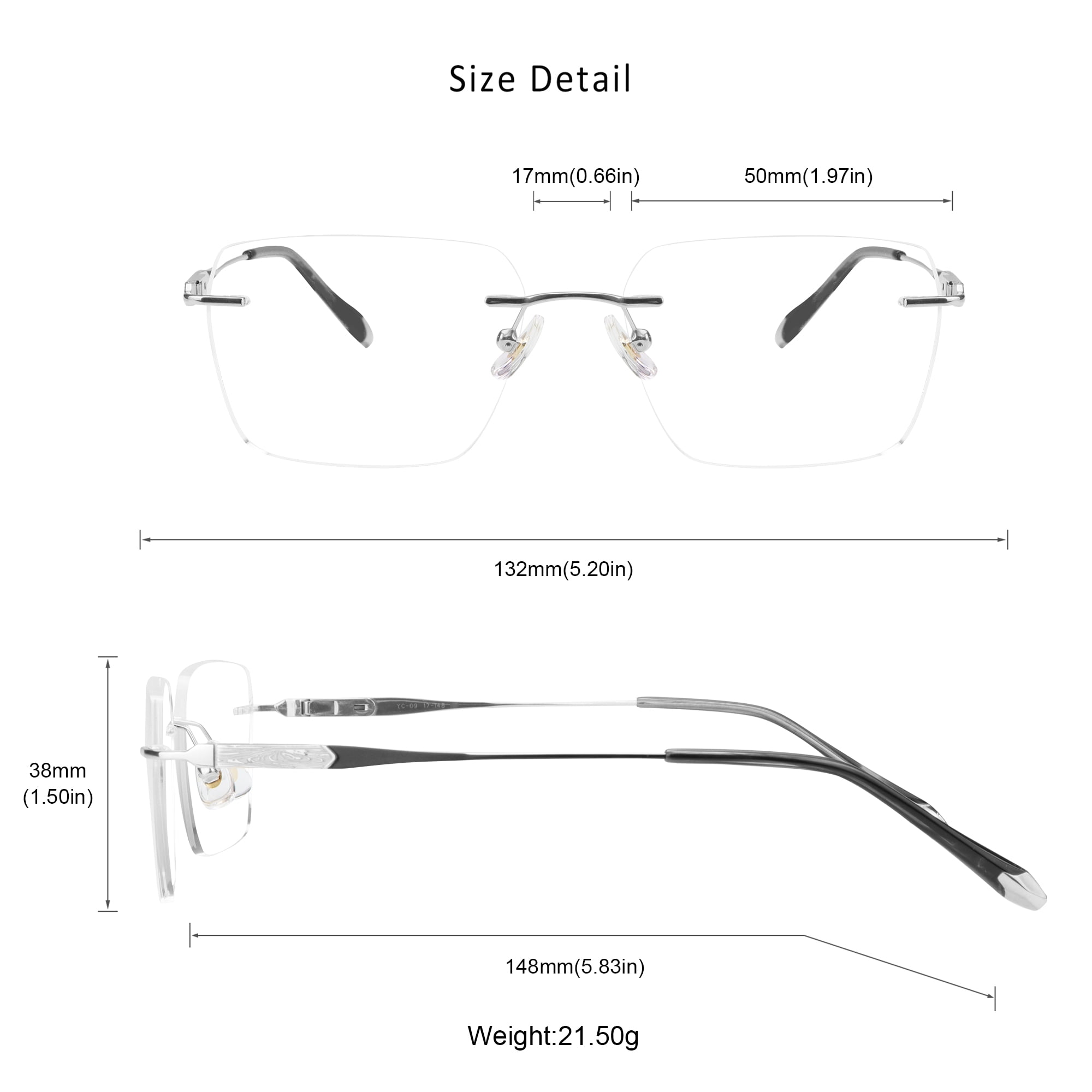 LifeArt Blue Light Blocking Glasses,Computer Reading Glasses,Alloy Rimless Frame,Stylish for Men&Women(Silver,+4.00 Magnification)