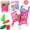 pink, variant on DEBGFS Kids Toys Grocery Store Pretend Play (1 Kids Toy Shopping Cart Trolley With Pretend Grocery Store Food) Educational Montessori Toys  Shopping Fun Kids Kitchen Playset Bi,pink,One Size