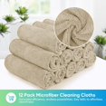 thumbnail image 4 of HOMEXCEL Microfiber Cleaning Cloth, 12 Pack Premium Microfiber Towels for Cars, Lint Free, Scratch-Free, Highly Absorbent, Reusable Cleaning Rags for Car, Household, Kitchen, Window, 11.5"X11.5" Brown, 4 of 6