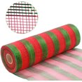 thumbnail image 4 of 2 Roll Deco Mesh Ribbon,10.2 Inch x 10 Yards Christmas Mesh Ribbon Deco,Decoration Supplies for Wreath,Christmas,Tree Decoration,Gift,Wrap,DIY,Craft (Red and Green-Stripe), 4 of 6