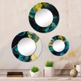 thumbnail image 1 of Designart "Rêves Liquides en Turquoise et Jaune III" Miroir Rond Abstrait Ensemble de 3 - Miroir de Chambre Mural Transitionnel Turquoise, 1 of 5