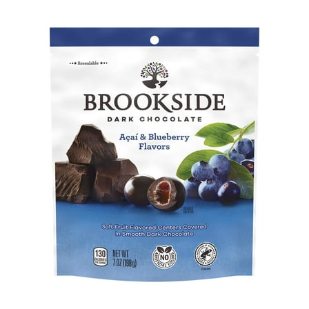 Pack of 2 Brookside Acai & Blueberry Snacking Dark Chocolate, 7 oz (Package May Vary)