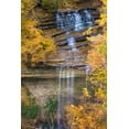 thumbnail image 2 of Miller, Anna 23x32 Gold Ornate Wood Framed with Double Matting Museum Art Print Titled - Fall Foliage Over Waterfall in Clifty Creek Park-Southern Indiana, 2 of 4