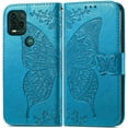thumbnail image 2 of for Moto G Stylus 5G 2021 Case Wallet,Women Butterfly Embossed PU Leather Flip Cover with Kickstand Card Holder Slots Wrist Strap Protective Case for Motorola Moto G Stylus 5G (Blue), 2 of 15