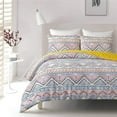 thumbnail image 1 of 2 Pcs Twin Boho Duvet Cover, Colorful Ethnic Pattern Printed on White Bohemian Comforter Cover Bedding Set, 1 of 4