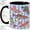 Black, variant on Striped Ocean Fish Accent Mug, 11oz Ceramic Coffee Cup for Fish Lovers