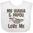 thumbnail image 3 of Inktastic Yia Yia and Papou Love Me Sloth Boys or Girls Baby Bib, 3 of 4