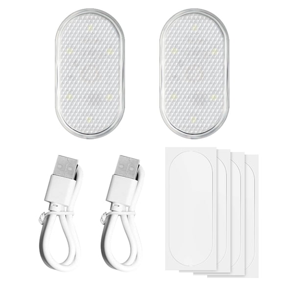 Luz táctil recargable de coche LED brillante Lámparas de techo Automóvil Interior Atmósfera Atmósfera Inspección Iluminación Pie 2pcs Luz azul seitruly EL006027-04B