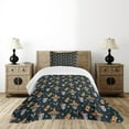 thumbnail image 4 of Ambesonne Mexican Quilted Bedspread Set 2 Pcs, Skull Sombrero Chili, Twin Size, Multicolor, 4 of 5