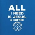 thumbnail image 6 of Wild Bobby, All I Need is Jesus & Coffee Inspirational/Christian Men Graphic Tee, Royal, Large, 6 of 6