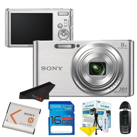 Sony DSC-W830 Digital Camera (Silver) + 16GB Pixi-Starter Kit