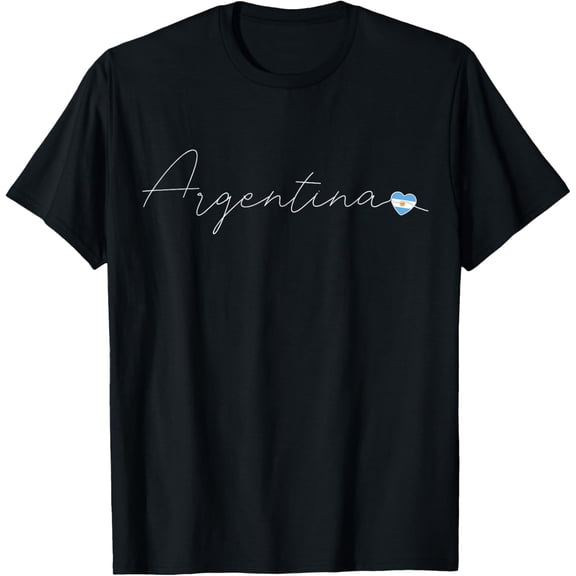 t-shirt Argentina Simple Love Argentinian Flag Heart on Argentina T-Shirt mens,black,women,funny,journey,Crew Neck, Short Sleeve,custom clothing patterns.gift