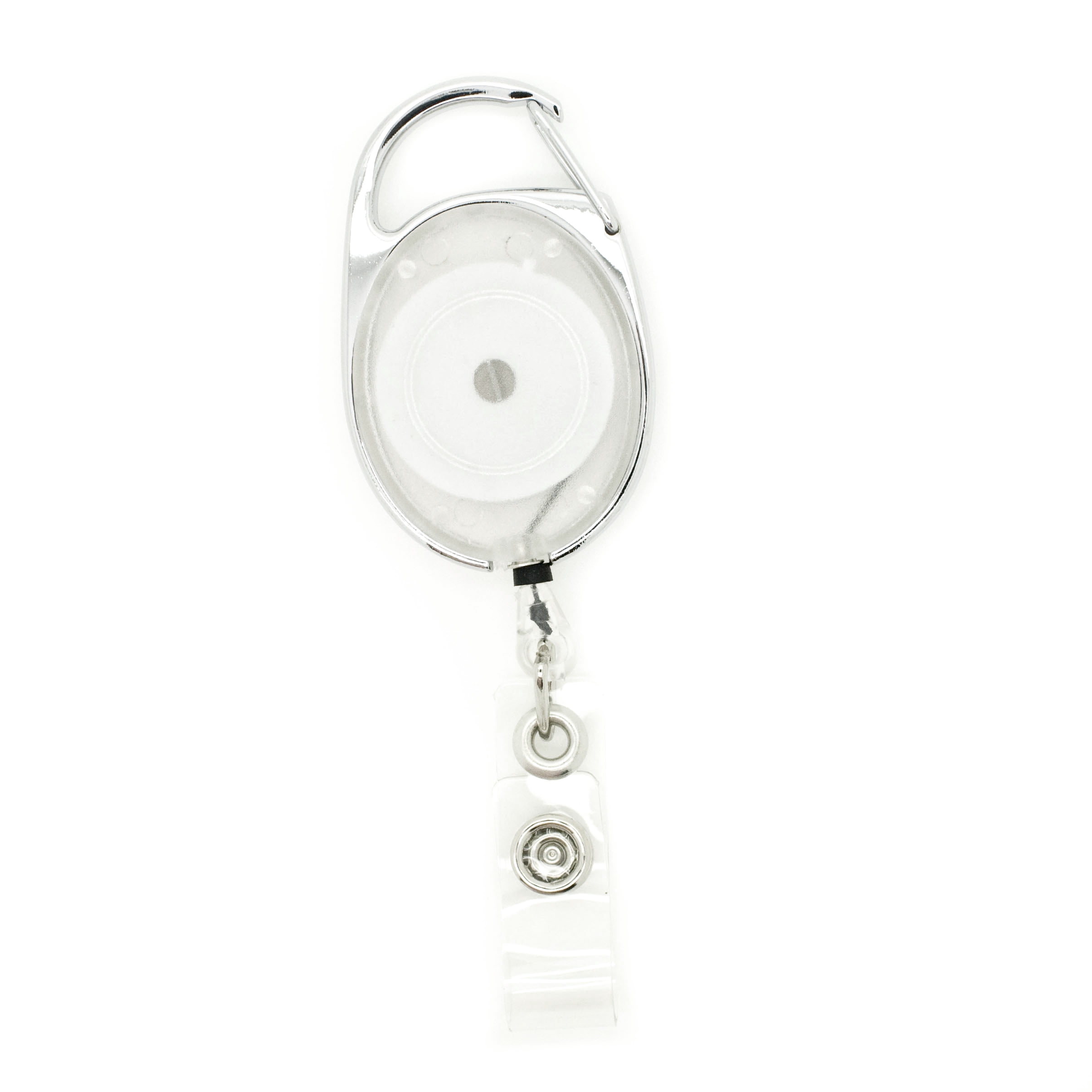 Pack of 25  Carabiner Retractable Badge ID Reel Premium Retractable Badge Reel - Clear color