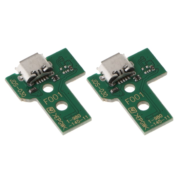 Paquete de 2 piezas de reparación Puerto de carga USB licencia de enchufe flexible pines para Playstation 4 PS4 3ra generación JD Yotijar Puerto de carga micro USB