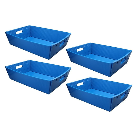 Flipside Corrugated Plastic Letter Tray Blue 4/Pack (40362)