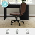 thumbnail image 4 of Martha Stewart Upholstered Office Chair in Saddle Brown/Oil Rubbed Bronze, 4 of 12