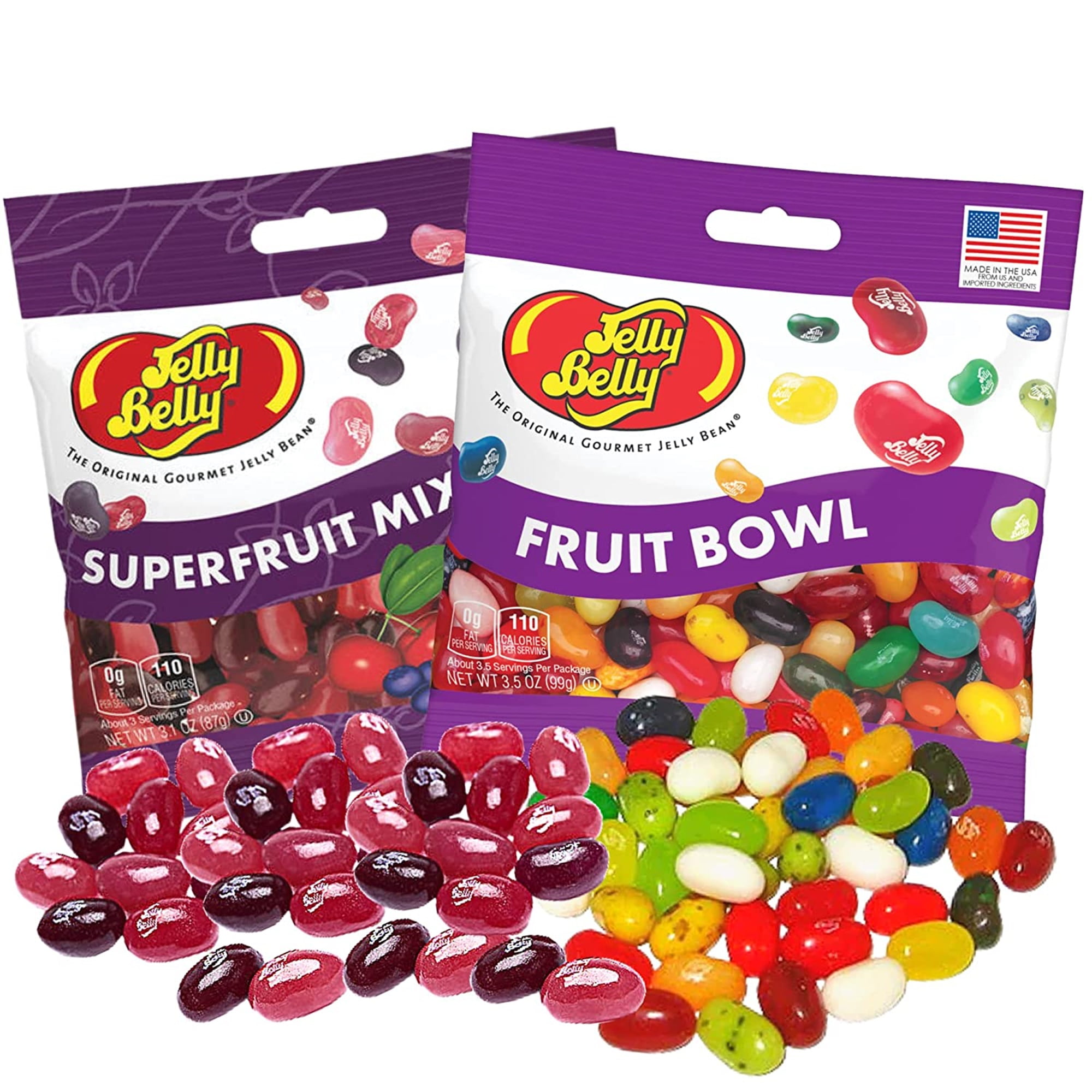 Jelly Belly Fruit Bowl and Superfruit Mix Jelly Beans, Assorted Fruity Flavor Chewy Candies