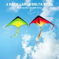 thumbnail image 6 of Joyfy 3 Packs Large Delta Kite, Easy to Fly for Kids and Adults with 328ft String, Large Delta Beach Kite for Outdoor Games and Activities, 6 of 8