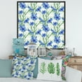 thumbnail image 2 of Designart 'Blue Cornflowers With Green Leaves On White I' Traditional Framed Canvas Wall Art Print, 2 of 5