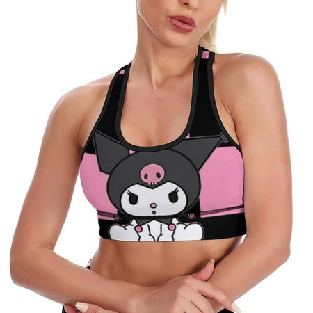 Kuromi Women s Sports Bras Padded Crop Top Workout Slimming Yoga Tank Tops Camisole Vest Activewear Fitness Running Racerback With Built In Bra