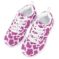 thumbnail image 3 of Pzuqiu Purple and White Shoes Big Girls Size 4 cows print Lightweight Kids Running Sneakers Comfortable Walking Athletic Shoes Outdoor Sport Shoes, 3 of 5