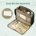 thumbnail image 4 of Unique Bargains Large Toiletry Bag Makeup Bag with Compartments Water-resistant Travel Bag Cosmetic Bag Black, 4 of 7