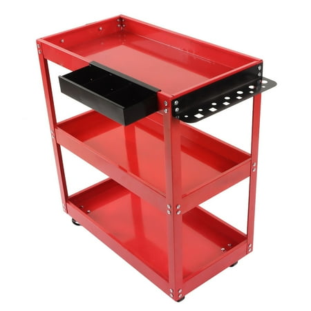 

Utility Cart 3 Tier Lockable Wheels Rolling Tool Cart Trolley for Home Kitchen Office