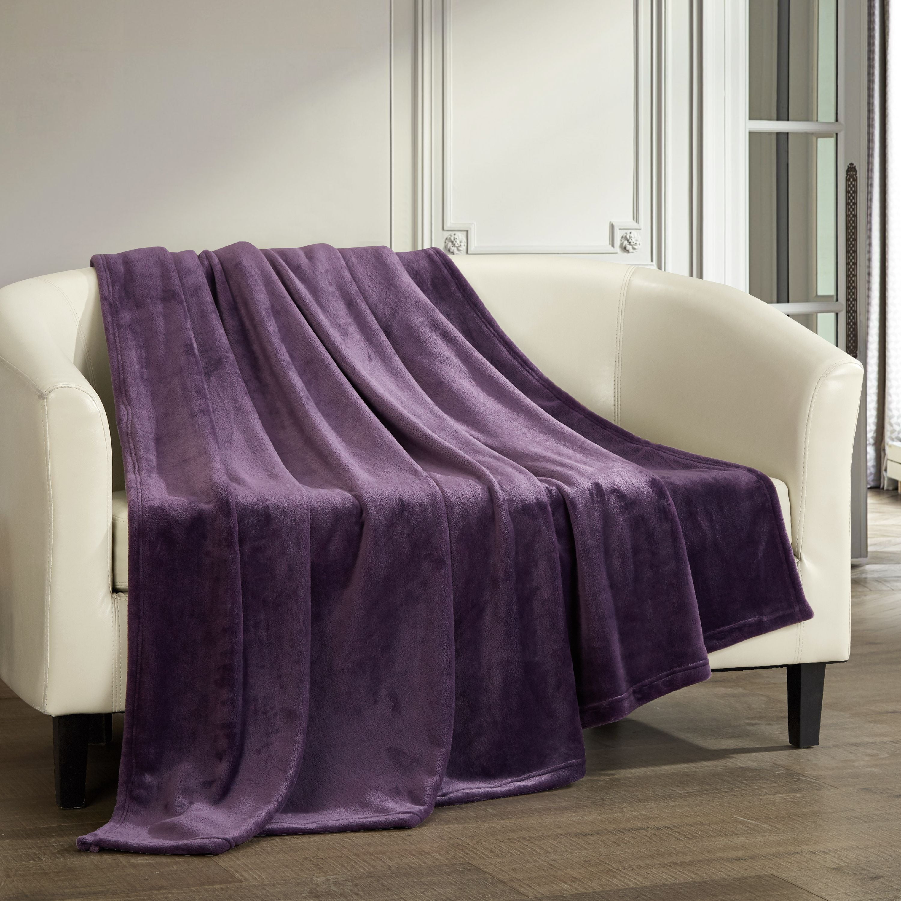 Chic Home Keaton 1Piece Solid Color Fleece Throw Blanket, 50 x 60