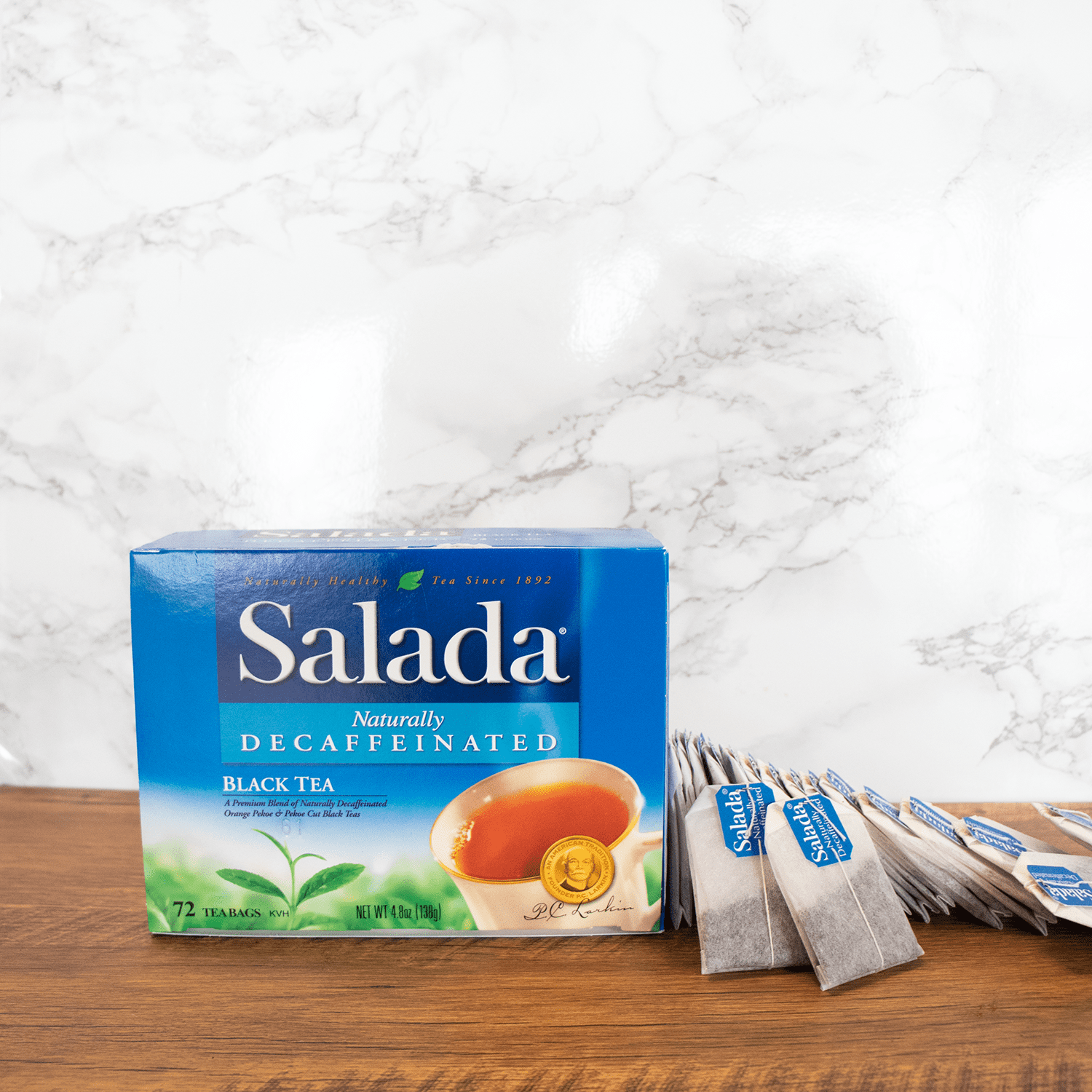 Salada Naturally Decaffeinated Black Tea Blended Strong Black Tea with 72 Tea Bags Per Box (Pack of 12) Contains Caffeine Brew Hot Flavored Rich in Antioxidants Original Blend
