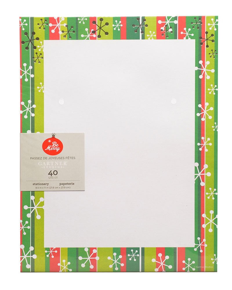 Gartner Studios Stripe Foil Holiday Stationery, 40 count
