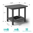 thumbnail image 4 of Cobiod 14 x 18.4 Inch Double Tier All Weather Patio End Table HDPE Outdoor End Table for Porch Lawn Poolside Fire Pit Durable Fits Adirondack Chairs,grey, 4 of 5