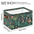 thumbnail image 4 of Yayeee 2 Pack Canvas Storage Basket with Handles for Shelves Fabric Bins Closet Organizer, Green Vibrant Forest Pattern, 4 of 8