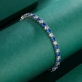thumbnail image 3 of Celvieroot 4mm Silver Rhodium Plated Birthstone Tennis Bracelets for Women Secure Locking Clasp Birthday Gift Jewelry for Women, 3 of 7