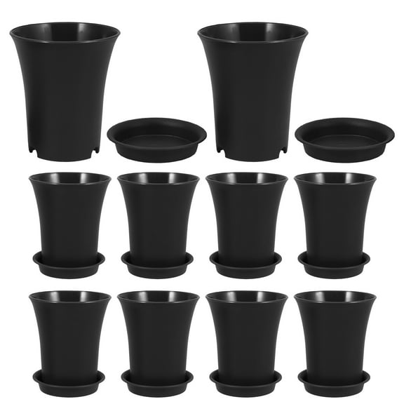 10 Pcs Succulent Pots Houseplants Outdoor for Mini Trash Can Medium Black