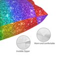 thumbnail image 3 of Pofeuu Glitter Rainbow Print Polyester Microfiber Plush Pillowcases, Super Soft and Cozy Pillow Case Covers with Envelop Closure（Pillow core not included）-16"x24", 3 of 6