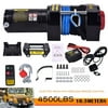 EAYSG 4500lbs12V Electric Winch Synthetic Rope Wireless Handheld Remote DC ATV Winch