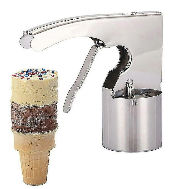 Ice Cream Scooper, Big Volume Cylindrical Ice Cream Scoop, Stainless Steel Nostalgic Ice Cream Scoop With Spring-powered Trigger