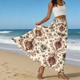 thumbnail image 6 of LWavelet Women Floral Print Tiered Maxi Skirt Elastic Waist With Pockets Boho Summer Long Skirt Brown XL, 6 of 6
