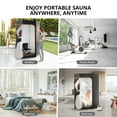 thumbnail image 3 of Portable Sauna Tent for Home, Caveen Personal Steam Sauna Box, with 3L&1200W Steamer, 15 Levels Heating, 60 Minutes Timer, Chair, Remote Control, Black, 3 of 11